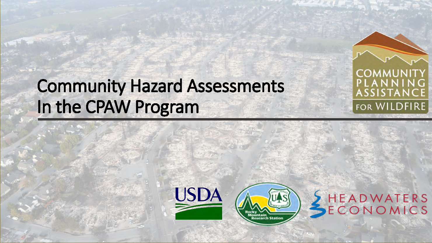 Presentation on Community Hazard Assessments in the CPAW Program