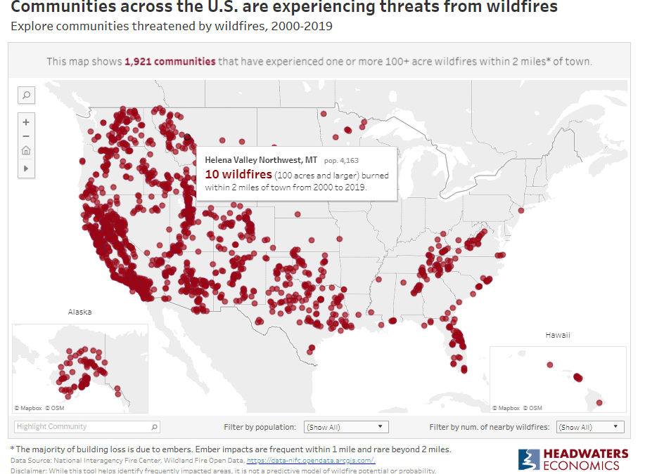 New data tool: Communities threatened by wildfire