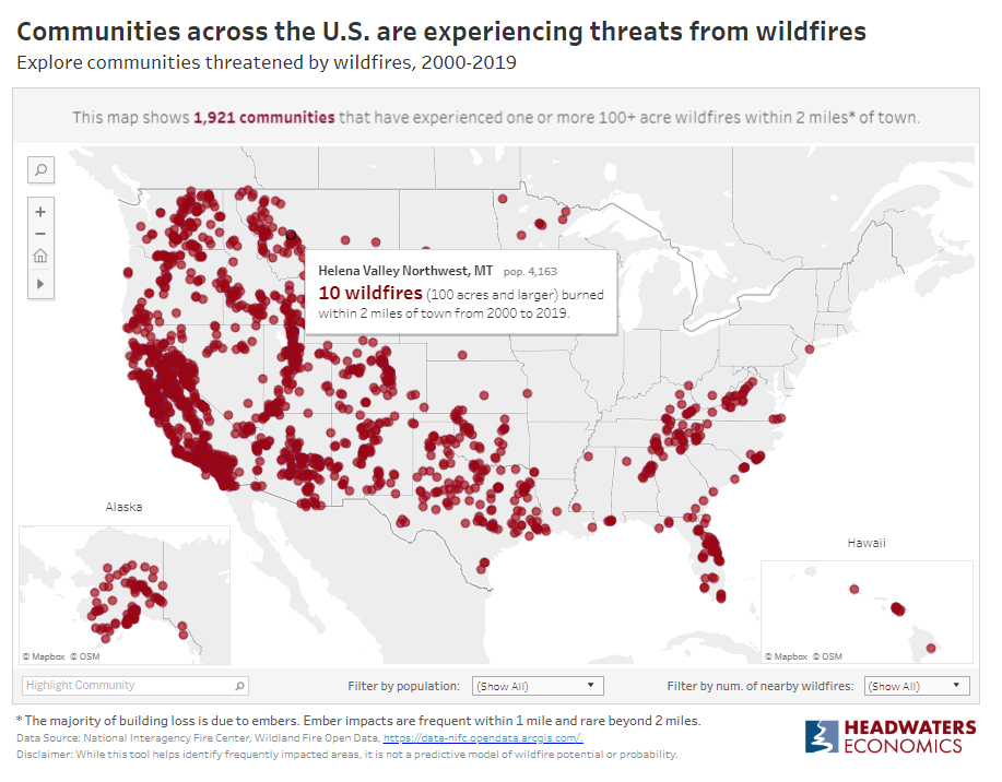 New data tool: Communities threatened by wildfire